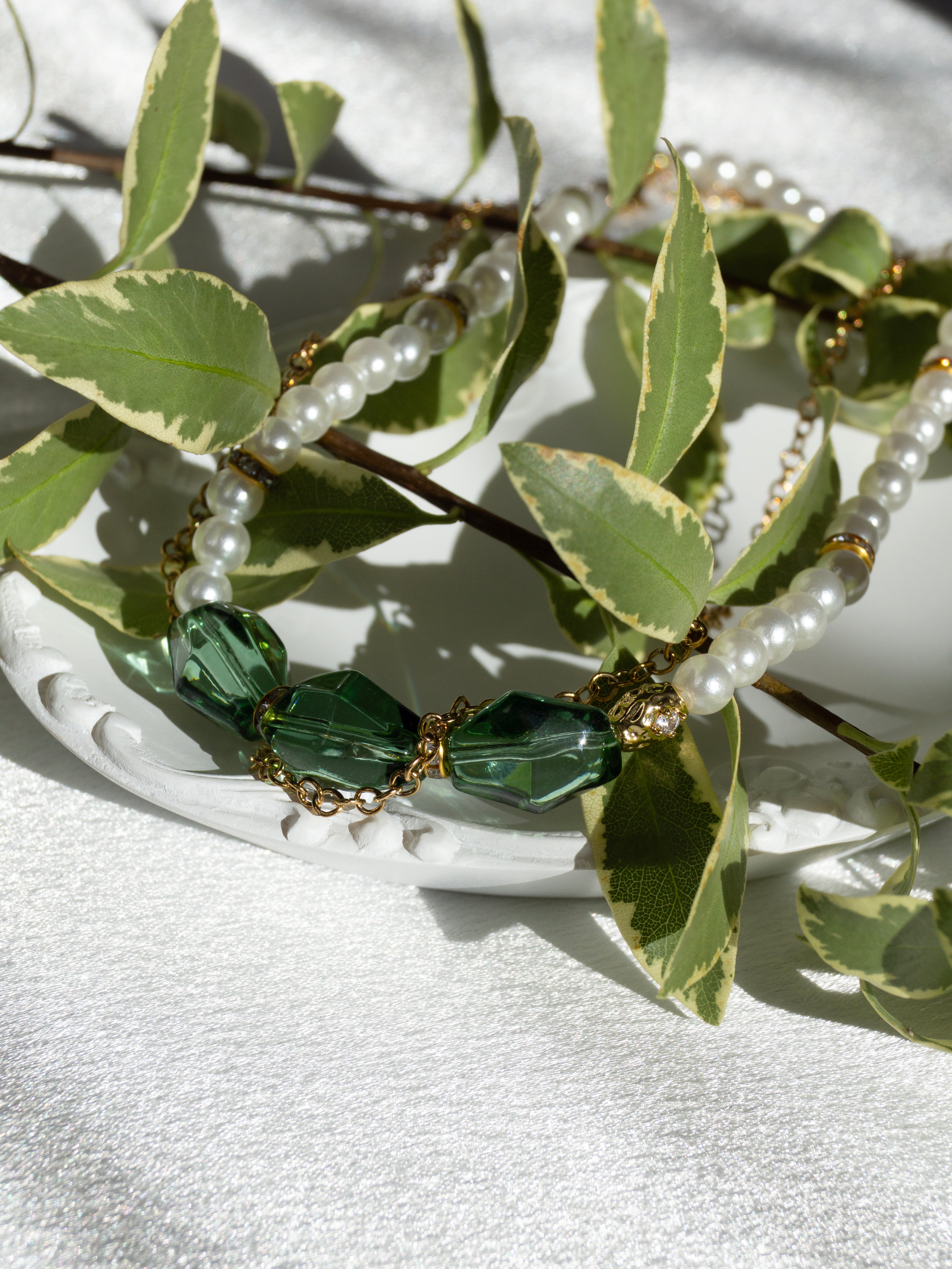 Emerald Pearl Necklace