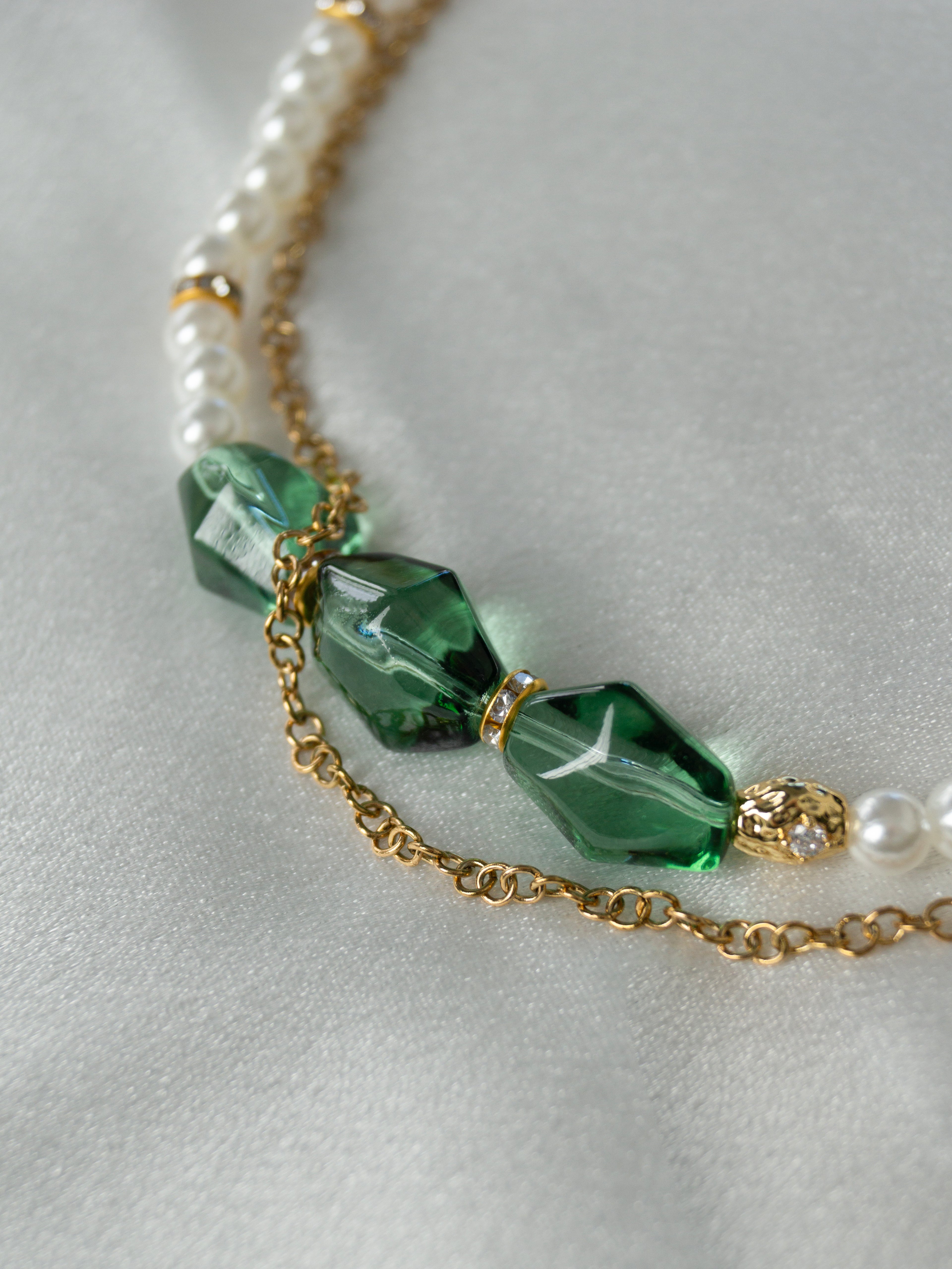 Emerald Pearl Necklace